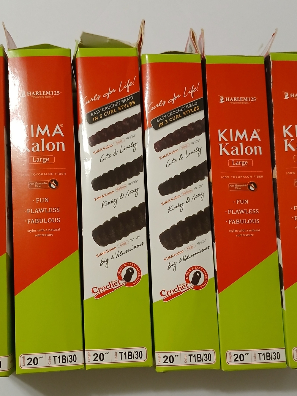 6 Packs Kima Kalon Large Crochet Braid 20"/T1B/30